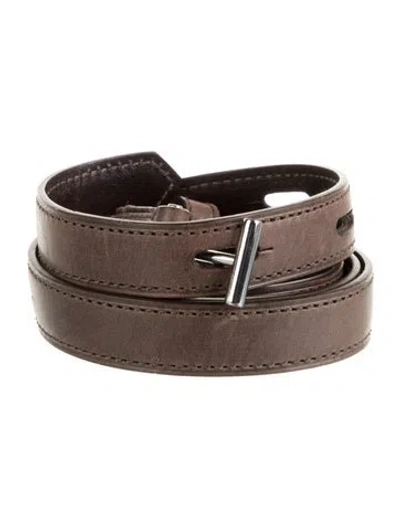 Pre-owned Reed Krakoff Skinny Leather Belt In Brown