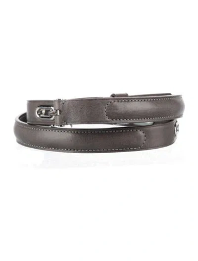 Pre-owned Reed Krakoff Skinny Leather Belt In Grey