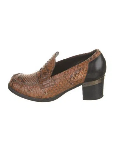 Pre-owned Reed Krakoff Snakeskin Pumps In Brown