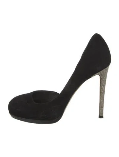 Pre-owned Reed Krakoff Suede D'orsay Pumps In Black