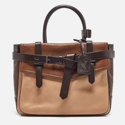 Pre-owned Reed Krakoff Tricolor Leather Gator Boxer Ii Tote In Multicolor