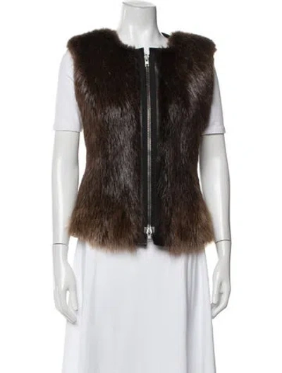 Pre-owned Reed Krakoff Vintage Fur Vest In Brown