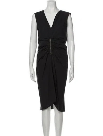 Pre-owned Reed Krakoff V-neck Midi Length Dress W/ Tags In Black