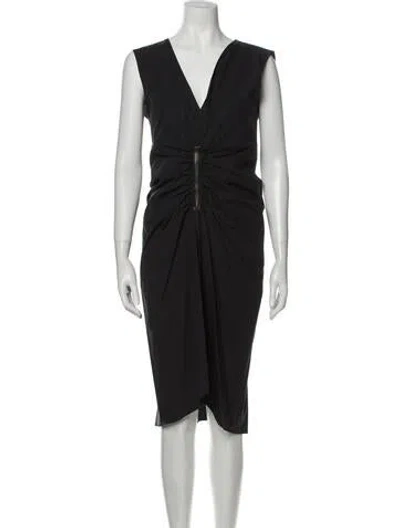 Pre-owned Reed Krakoff V-neck Midi Length Dress W/ Tags In Black