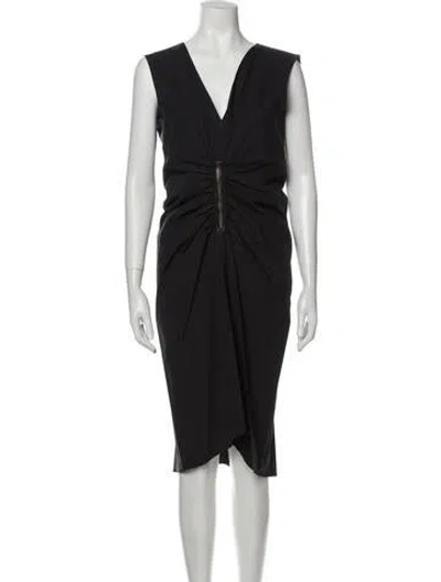 Pre-owned Reed Krakoff V-neck Midi Length Dress W/ Tags In Black