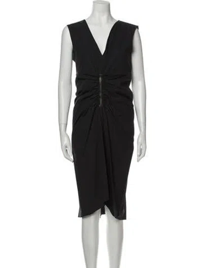 Pre-owned Reed Krakoff V-neck Midi Length Dress W/ Tags In Black