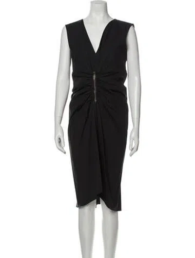 Pre-owned Reed Krakoff V-neck Midi Length Dress W/ Tags In Black