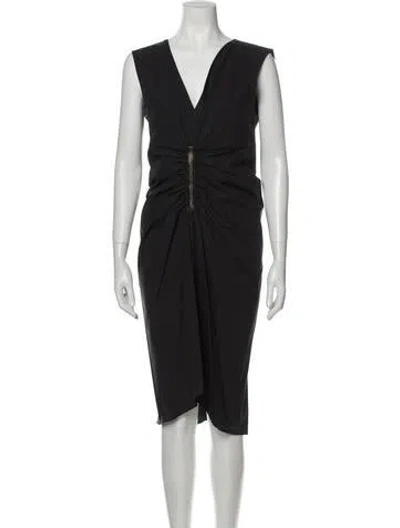 Pre-owned Reed Krakoff V-neck Midi Length Dress W/ Tags In Black
