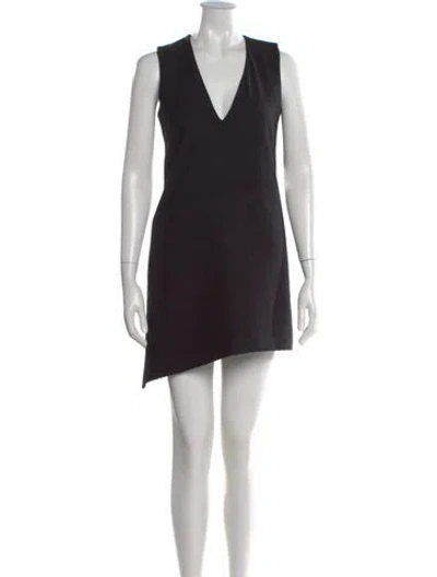 Pre-owned Reed Krakoff V-neck Mini Dress In Black