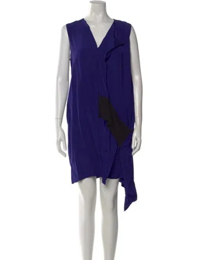 Pre-owned Reed Krakoff V-neck Mini Dress In Purple