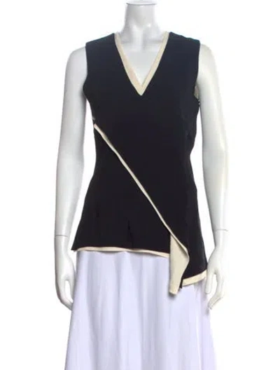 Pre-owned Reed Krakoff V-neck Sleeveless Top In Black
