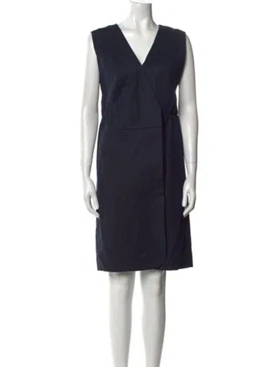 Pre-owned Reed Krakoff Wool Knee-length Dress In Blue
