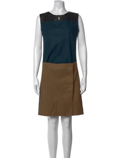 Pre-owned Reed Krakoff Wool Knee-length Dress In Blue