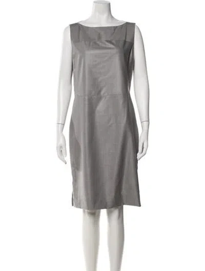 Pre-owned Reed Krakoff Wool Knee-length Dress In Grey