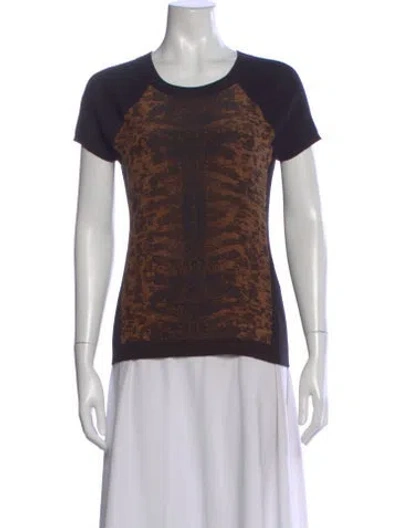 Pre-owned Reed Krakoff Wool Patterned T-shirt In Brown
