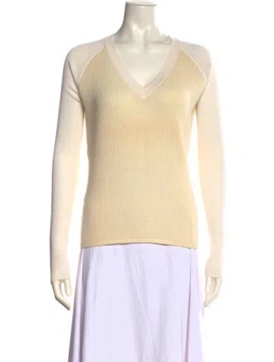 Pre-owned Reed Krakoff Wool V-neck Sweater In Neutral