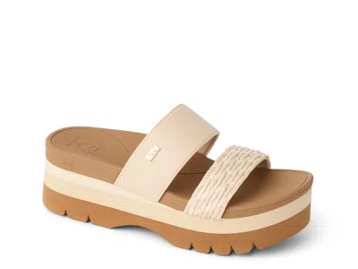 Reef Banded Horizon Platform Sandal In Gold