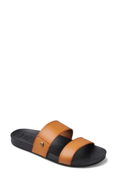 Reef Cushion Bounce Vista Slide Sandal In Cognac Black