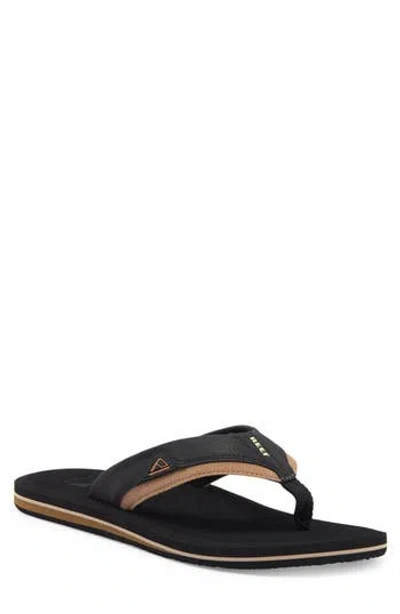 Reef Men's Cushion Dawn Slip-on Sandals In Black,tan