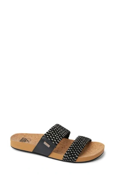 Reef Cushion Vista Hi Slide Sandal In Black