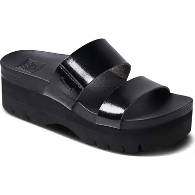 Reef Cushion Vista Hi Slide Sandal In Black