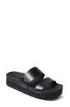 Reef Women's Cushion Vista Hi Slip-on Platform Slide Sandals In Black/black