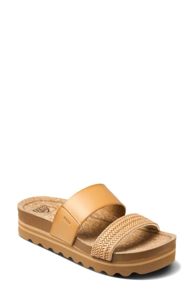 Reef Cushion Vista Hi Slide Sandal In Natural Braid