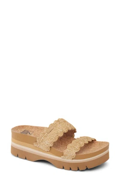 Reef Cushion Vista Higher Platform Slide Sandal In Nude