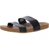 Reef Cushion Vista Womens Faux Leather Slip On Slide Sandals In Black