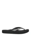 Reef Cushion Woman Thong Sandal Black Size 6 Synthetisches Material In Black