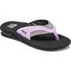 Reef Fanning Flip Flop In Grey/ Purple