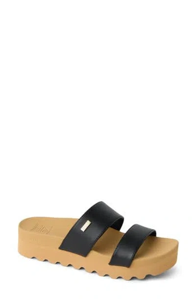 Reef Kaia 2 Bar Slide Sandal In Black