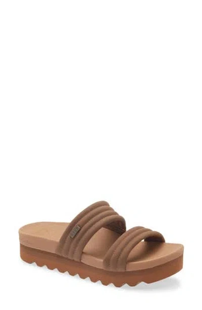 Reef Kaia 2 Bar Slide Sandal In Brown