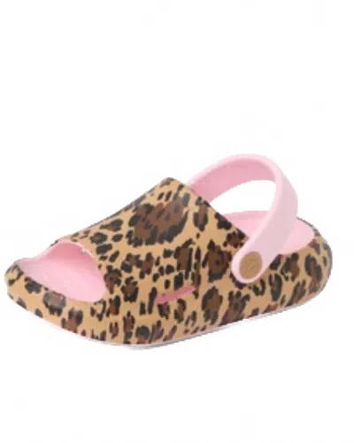 Reef Kid's Little Rio Slide In Cheetah/pink In Multi