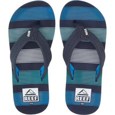 Reef Kids' Ahi Flip Flop In Deep Sea Stripes