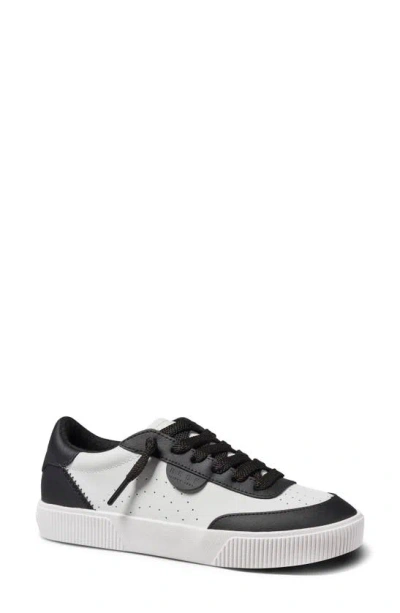 Reef Lay Day Seas Sneaker In Black/ White Leather