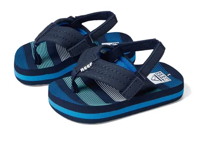 Reef Little Ahi Flip Flop (infant/toddler/little Kid) Boys Shoes Deep Sea Stripes : 12 Little Kid M, Synt
