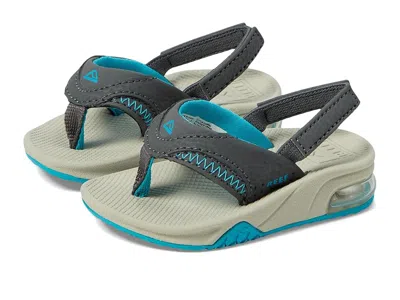 Reef Little Fanning (infant/toddler/little Kid) Boy's Shoes Grey/aqua/oak : 12 Little Kid M