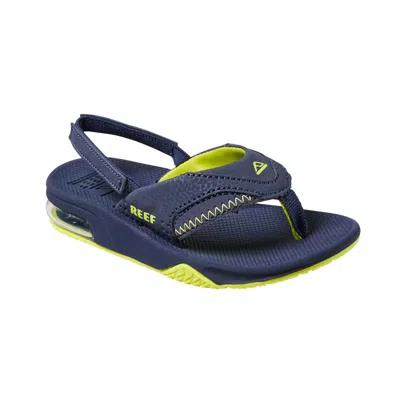 Reef Kids' Little Fanning Lime / Navy Cj4180 Toddler In Blue