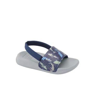 Reef Kids' Little One Slide Navy Shark Cj6629 Toddler In Brown