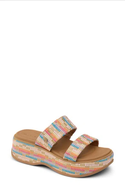 Reef Lofty Lux Hi Platform Slide Sandal In Beachy Woven