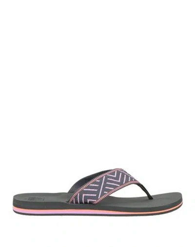 Reef Man Thong Sandal Charcoal Size 7 Textile Fibers In Gray