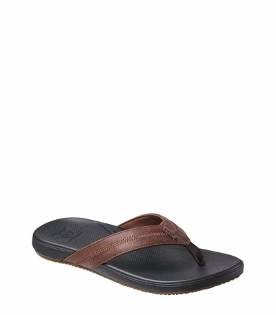 Reef Men's Cushion Phantom 2.0 Leather Sandal In Brown/black