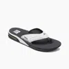 Reef Men's Fanning Flip-flop With Built-in Bottle Opener In Grey/white In Multi