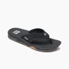 Reef Men's Fanning Thong Sandals With Bottle Opener In Black