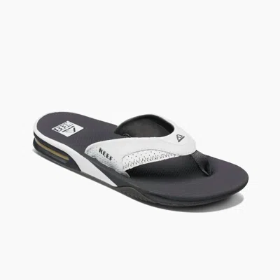 Reef Men's Fanning Flip Flops In Grey/white In Multi