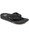 Reef Men's Fanning Thong Sandals With Bottle Opener In Black