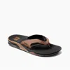 Reef Men's Fanning Sandal In Black And Tan In Animal Print