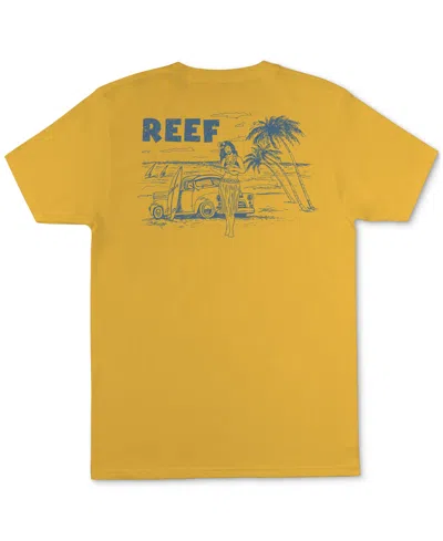 Reef Men's Hulagirly Short Sleeve T-shirt In Mustard
