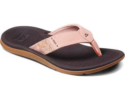 Reef Men's  Santa Ana Cj3625 Flip Flop Sandal Peach Leather Round Toe Hawk2538 In Brown